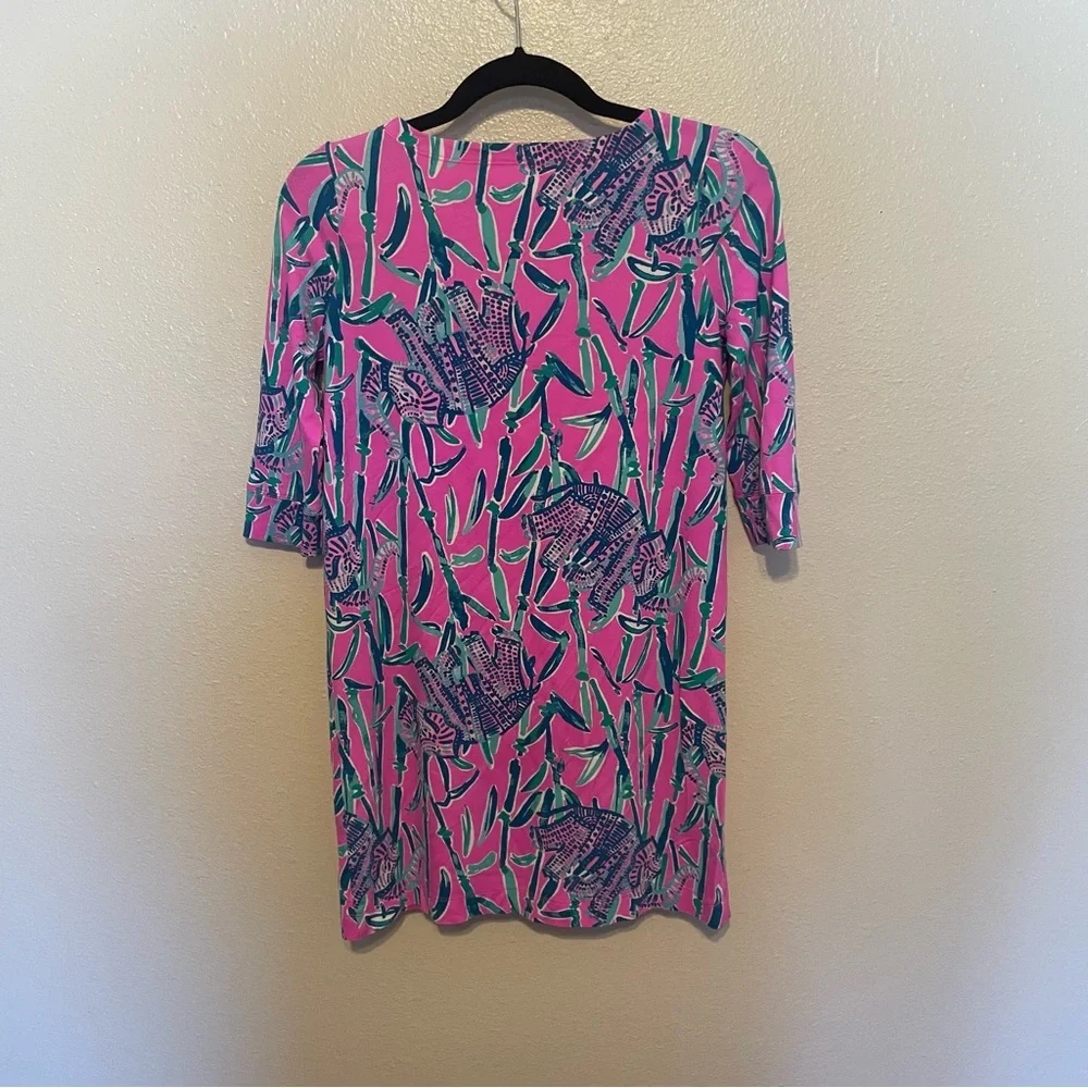 Lilly Pulitzer Girls Sophie Dress Mandevilla Pink Extra Lucky Elephant - Picture 5 of 8